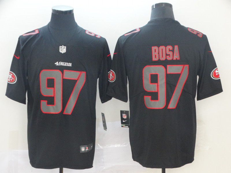 Men San Francisco 49ers 97 Bosa Black Nike Fashion Impact Black Color Rush Limited NFL Jersey